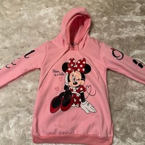 New without tags pink Minnie Mouse pull over hoodie girls large/XL
